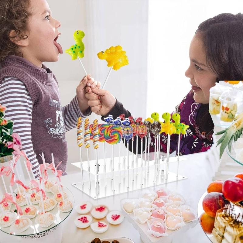 21-otworowy elegancki stojak akrylowy na mini ciasta, uchwyt na lizaki, kwadratowy stojak na cukierki, stojak na ciasto akrylowe