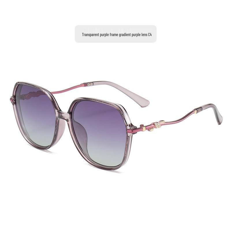 Elegant High-End Polarized Metal Frame Granny Glasses Sunglasses