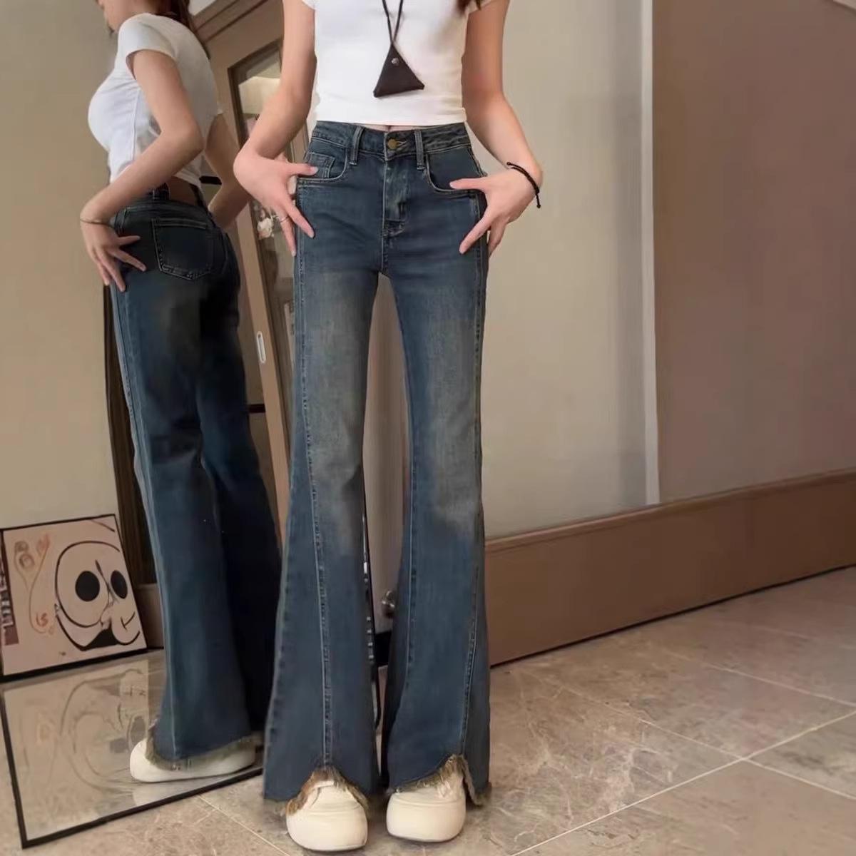 Women s Retro Blue Wide Leg High Waist Jeans 2026 Extra Large