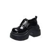 Thick-soled Women's Autumn New Versatile Velcro Retro Style Heightening Small Women's Small Leather Shoes