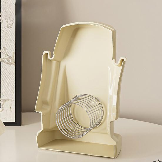 Tissue Box with Built-in Spring Automatic Paper Lift Large Capacity Tissue Holder Stone Statue Design Home Desktop Organizer