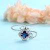 Diamond four-leaf clover pendant, blue crystal fashion light luxury niche design versatile temperament wind necklace women