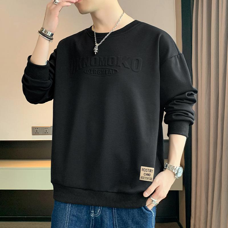 Spring Autumn Round Neck Loose Casual Hip Hop Printing Sweatshirt Male Pullover Top Men