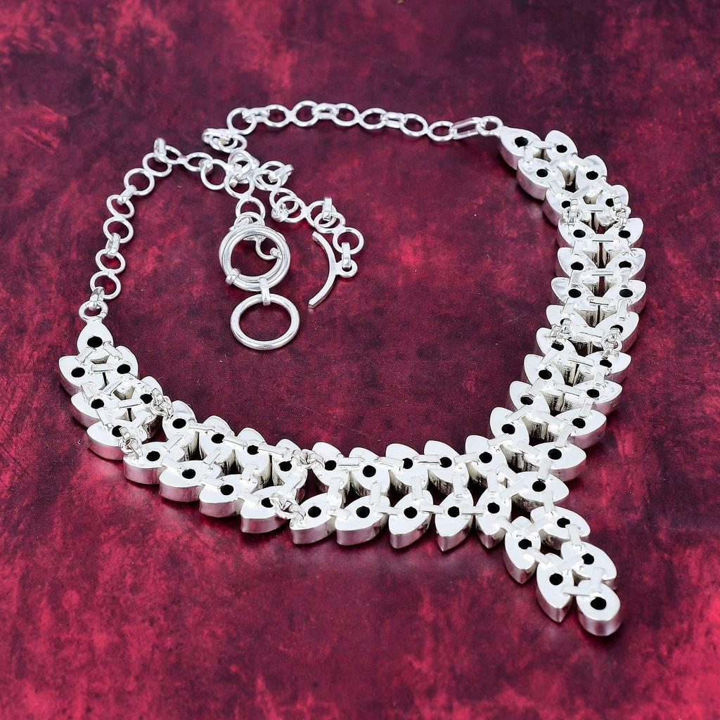 Iolite Handmade Gemstone Necklace, 925 Solid Sterling Silver Necklace Antique Jewelry, For Engagement Gift