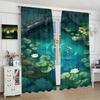 Outdoor Landscape Printed Curtain Polyester Suitable Home Decoration Excluding Poles Set Of 2 Artistic Made Washable