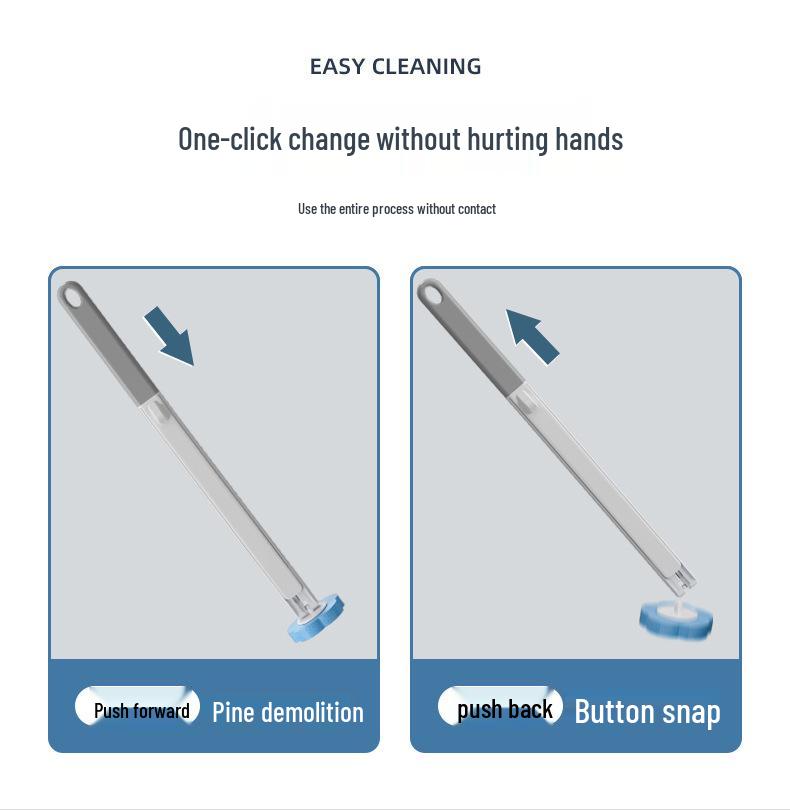 Wall-Mounted Disposable Toilet Cleaning Brush with Replaceable Head
