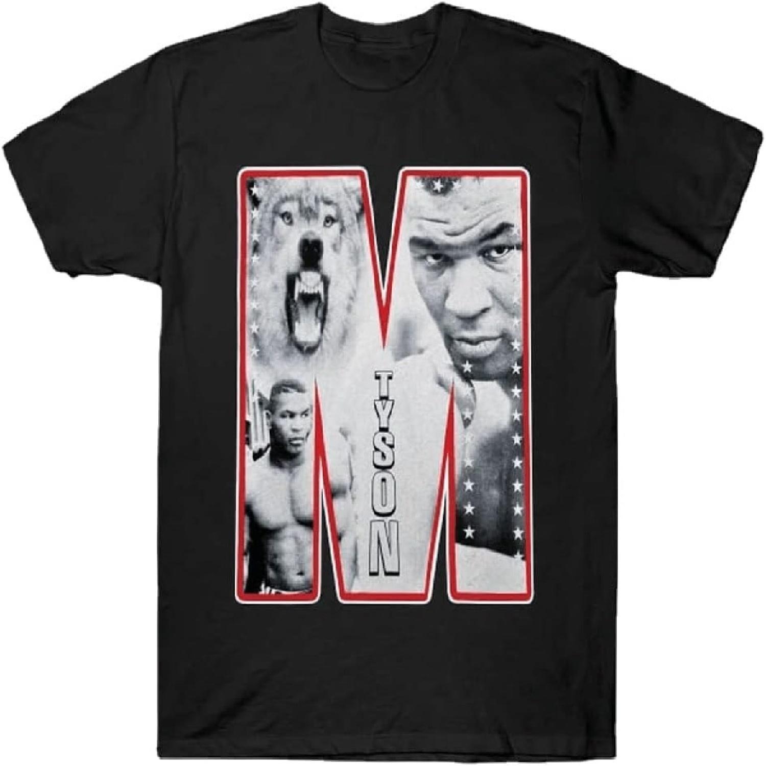 

Boxing Champion Mike Tyson Men s T Shirt Short Casual 100% Cotton Shirts (Black,XXL,XX-Large) S