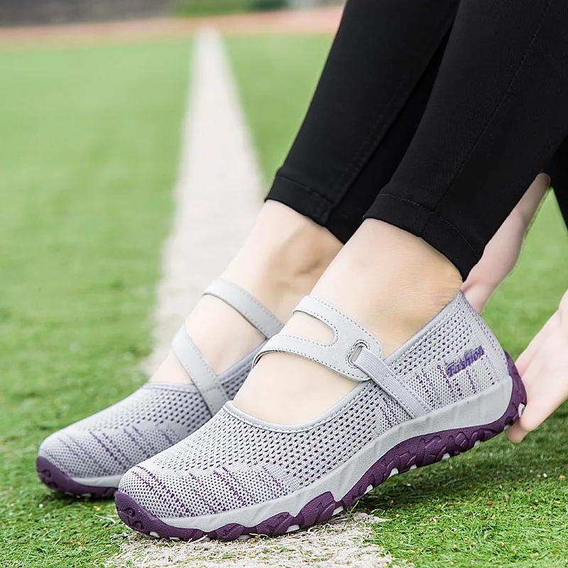  New Fashion Summer Sneakers Women's Shoes Mom Leisure Soft Bottom Breathable Air Woman Mesh Walking Dance Shoes