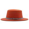 Autumn and winter new British men's top hat, flat-top woolen hat, European and American jazz hat, big-brimmed women's hat