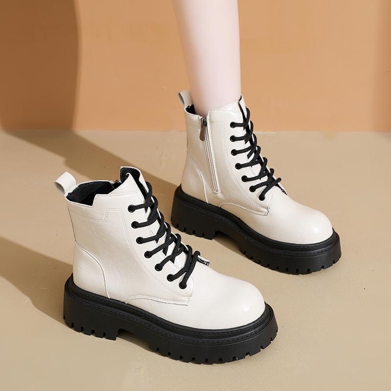 2026 Fashionable Versatile and Warm Ankle Boots Women Winter Mujer Breathable Platform Increased Motorcycle Boots Fashion 35 3960₽