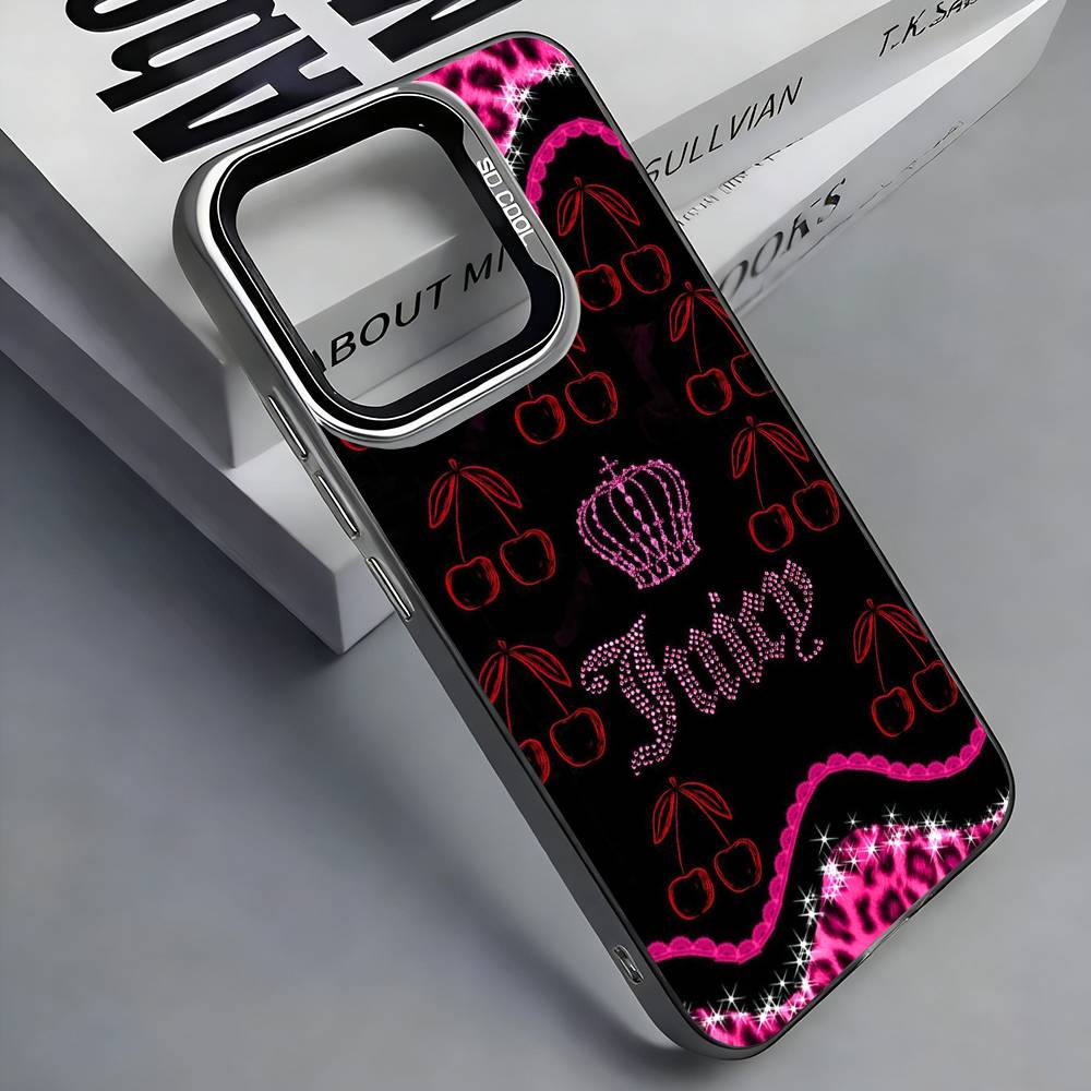 

Рожевий J-Juicy C-Couture Чохол для телефону Для iPhone 17, 16,15,14,13,12,11 Plus,Pro Max, Барвистий Сріблястий Funda Чохол iPhone15promax