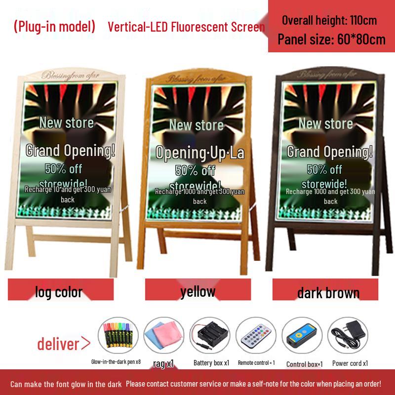 Small Luminous Blackboard Display Stand for Shop Advertising and Handwritten Signage