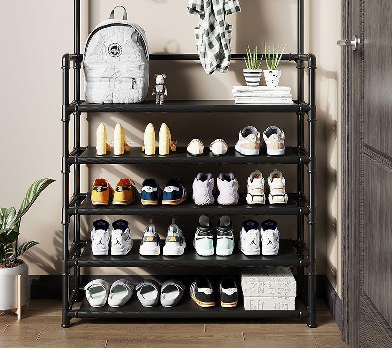 Multi-Layer Floor-Standing Shoe and Clothing Rack: Entryway Organizer