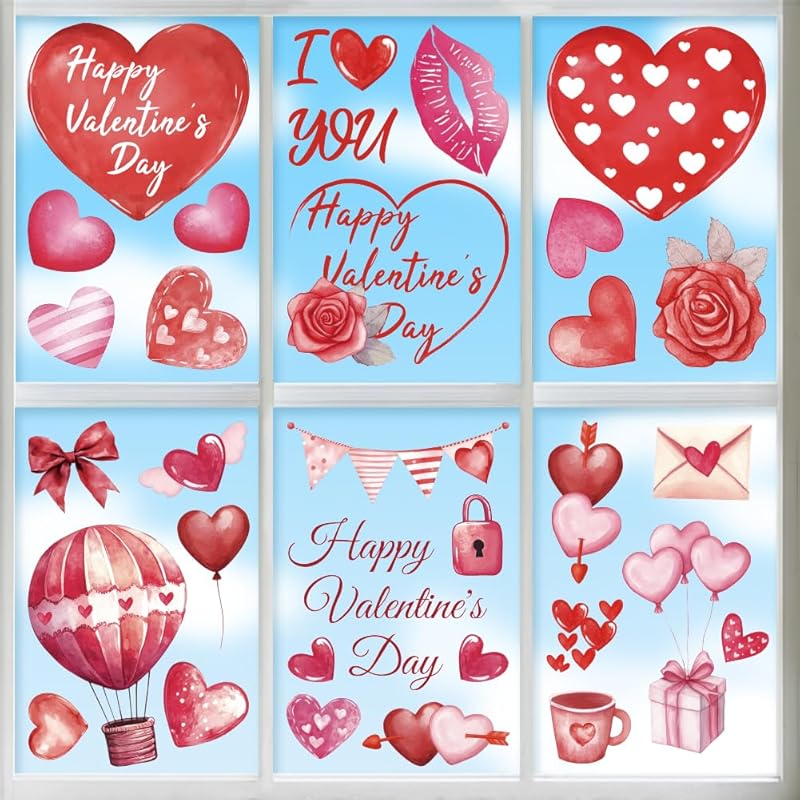 

Peacoblue Window Static Clings Stickers Decal 7.9 x11.8 ,6 Sheets with 21PCS Jungle Animal Patterns Decorative Removable Window Sticker Cling Film розовый