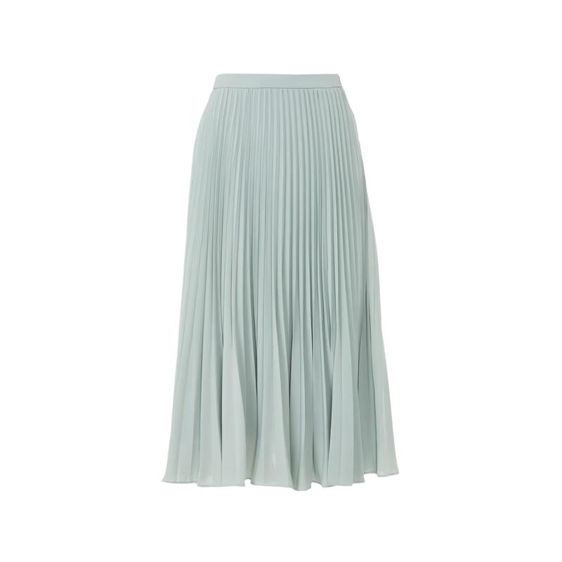 Langzi 25 Elegant Pleated A-Line Midi Skirt