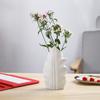 White Ceramic Vase Farmhouse Home Decor Leaves Style Modern Minimalist Pottery Vase Table Centerpieces Vase Decorative