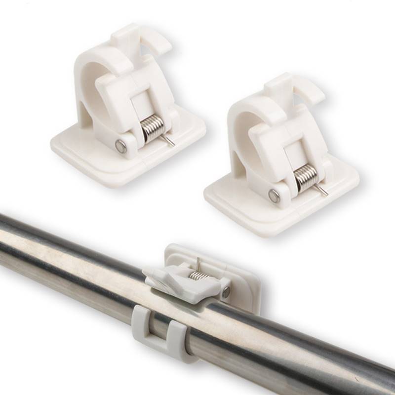 Non-Perforated Curtain Rod Supports 4 Pack, Strong Adhesive Brackets for Easy Installation
