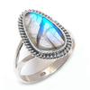 Natural Labradorite Gemstone Handmade 925 Solid Silver Jewelry Ring Size 10 t7D96