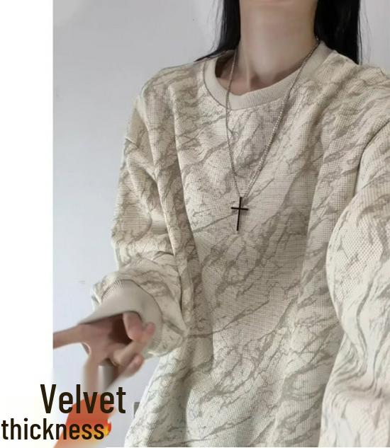 

Unisex Plus Size Velvet Thickened Hoodie - Autumn/Winter Fashion Trend, Round Neck, Loose Fit, Student-Friendly XXXL