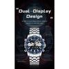 POEDAGAR Electronic Fashion Man Wristwatch Week Date LED Luminous Men Watch Dual Time Display Digital Quartz Watches