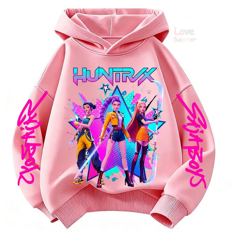 Huntrx KPop Devil Hunter Girls Group Cartoon Children hoodie girls teen Spring Autumn New Style 4 to14 y
