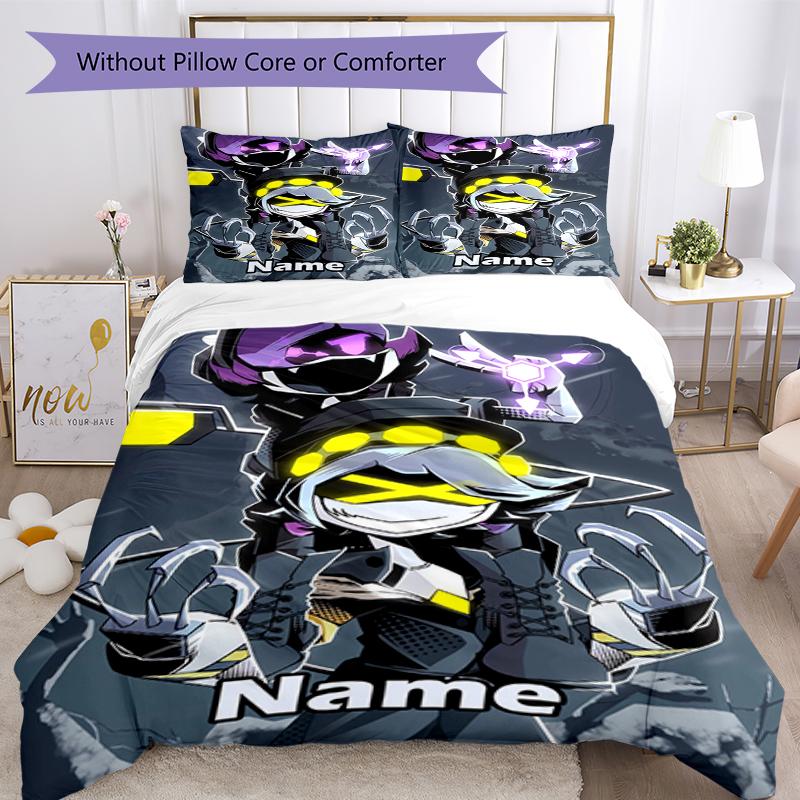 3pcs Custom Name Murder Drones Bedding Set Duvet Cover Closure Includes 1 Duvet Cover & 2 Pillowcases, Soft and Comfortable for All Seasons.