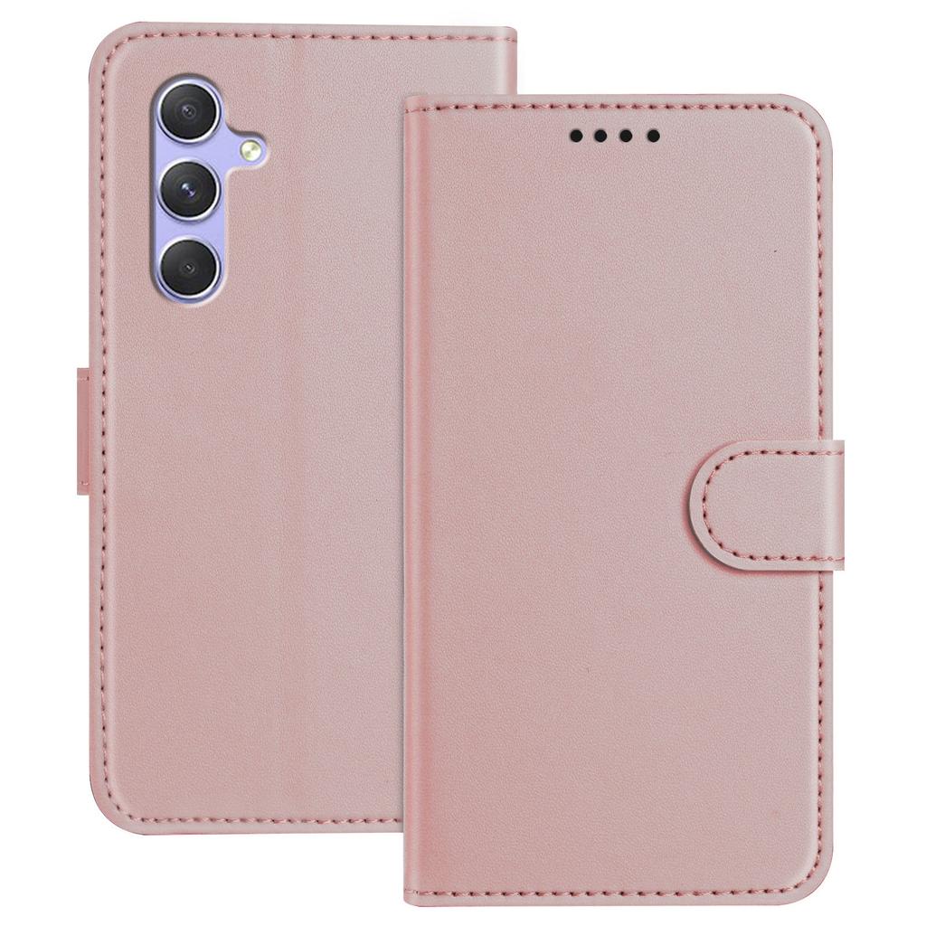 For Samsung Galaxy A54 5G Leather Case Wallet Stand Solid Color Anti Drop Phone Cover