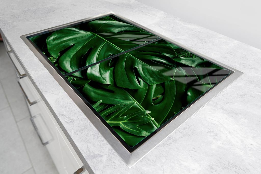 PIANO PROTETTIVO IN VETRO PER PIANO COTTURA 70x52 MONSTERA