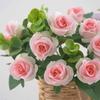 11 Heads Artificial Flowers Silk Roses Bouquet Vase Home Decor Outdoor Garden Eucalyptus Leaves Fake Plants Wedding Party Cheap