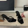 Fashion Summer Fashion Slippers Shoes for Women Women's High Heels Crystal Open Toe Slides Elegant Evening Party Shoes Women's Sandals