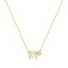 Women 18K Gold Plated Square Oval Heart Green Crystal Cubic Zirconia Dainty Choker Necklace New Fashion Gold Necklaces for Lady