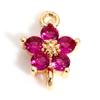 2 Piece Flower Brass Connectors Charms Pendants For DIY Jewelry Making 18K Real Gold Plated Multicolour Cubic Zirconia 12mmx8mm