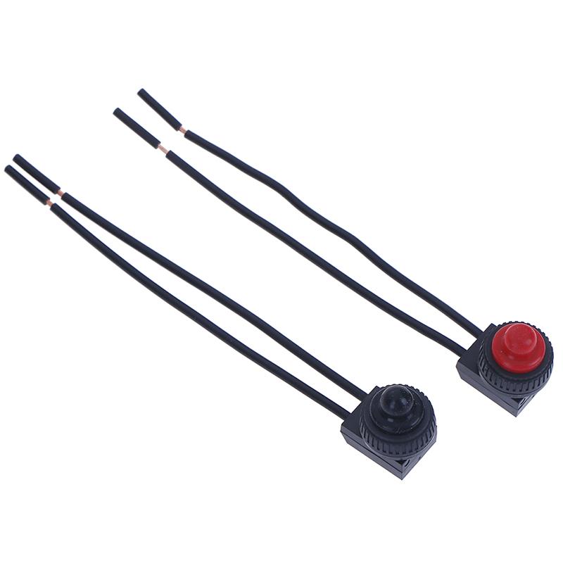 Interruttore On-Off a Pulsante Impermeabile 220V con Cavo di Collegamento 4" Nero