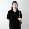 High-Quality Women's Pure Wool Short-Sleeve Lapel Sweater - Autumn/Winter 2025 - Commuting Loose Fit Knitwear Base Layer