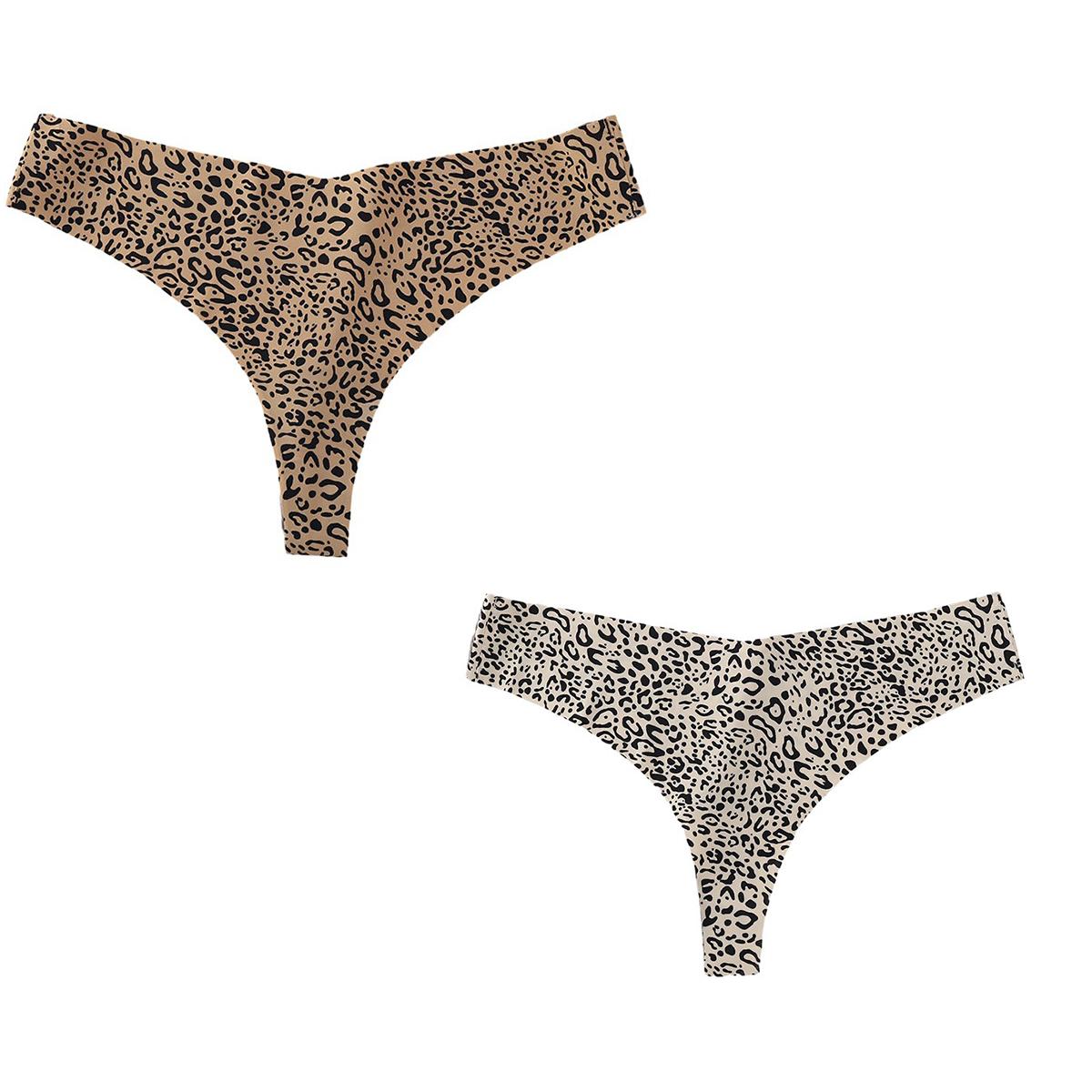 

Женские сексуальные трусы Женское модное нижнее белье с низкой талией Трусы с леопардовым принтом Большие размеры Женские бесшовные трусы Дышащая ткань Ice Silk XL белый/кофейный