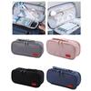 High Capacity Pen Case with Handle 5 Section Canvas Pencil Case Large Pencil Pouches Travel Cosmetic Bag 24x8.5x11cm