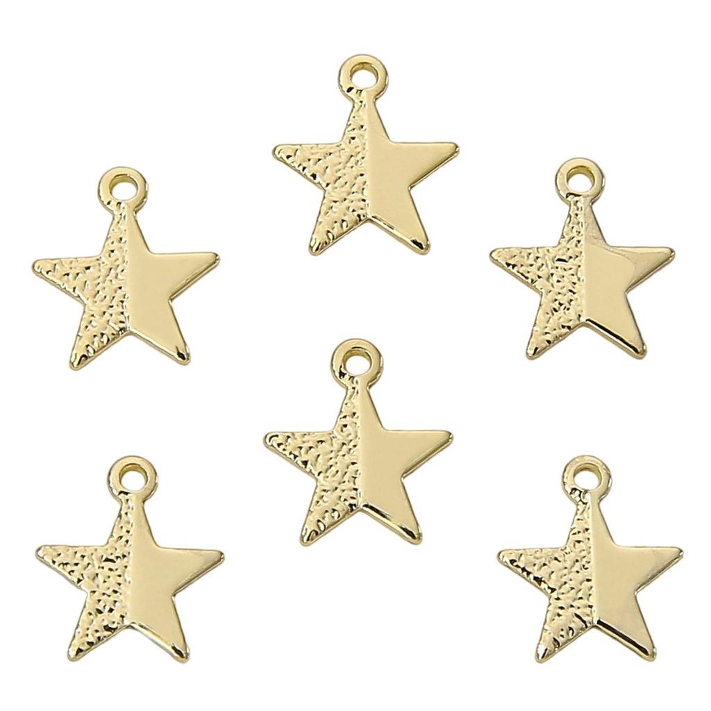 Copper Sand Faced Pentagram Pendant For DIY Jewelry Making Craft Accessories