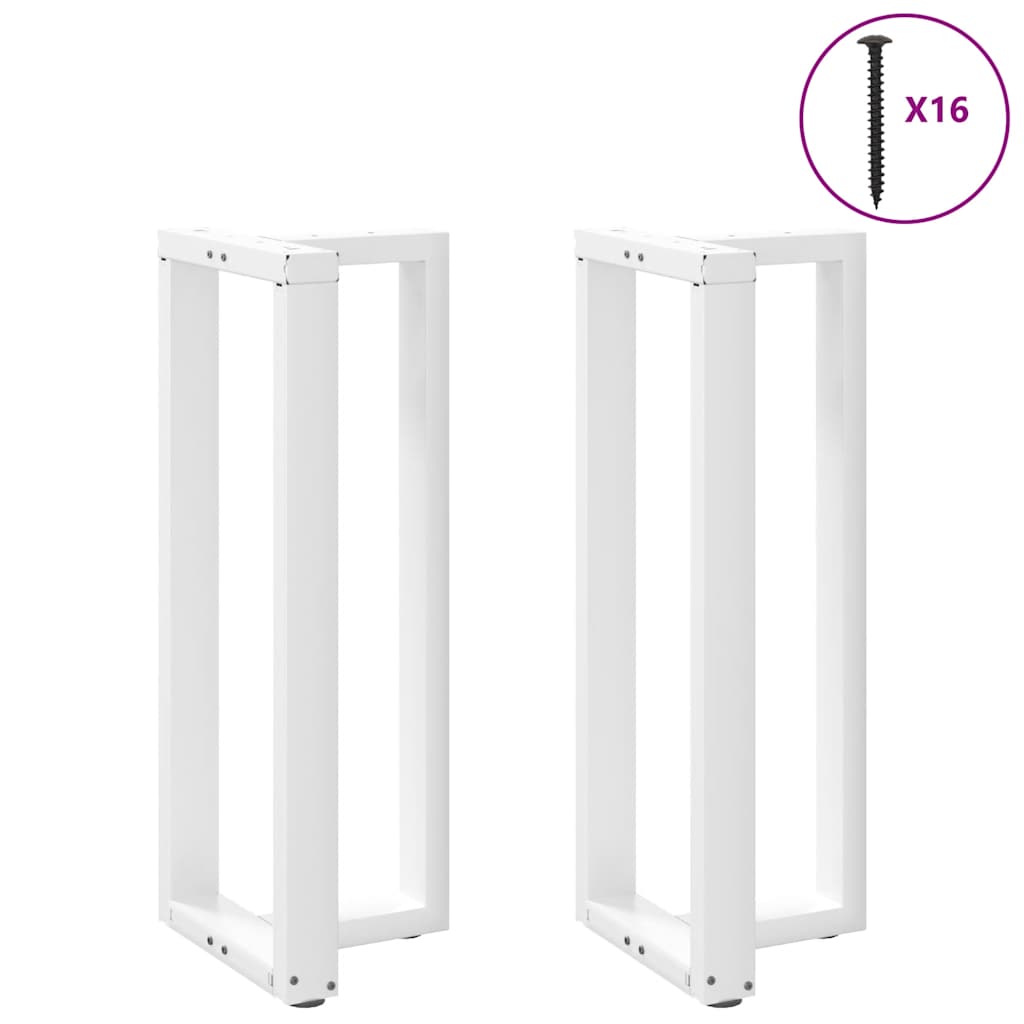 Vidaxl Nogi Do Stołu Barowego, 2 Szt., Białe, 50X35X(100-101) Cm, Stal