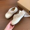 Fashion small fluffy shoes Birkenstock head half slippers wear autumn and winter new plush snow boots slippers