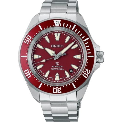 

Seiko PROSPEX Mechanical Automatic Watch, Made in Japan, Samurai Diver s 200m, SRPL11, Men s, Burgundy, Overseas Model
