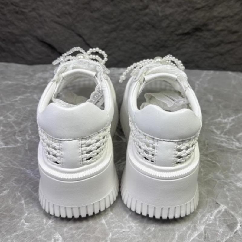 Fashion 7CM Women's Running Shoes Spring Summer Solid Color Fashion Shoes Platform Hot Sale Casual Sneakers Breathable Lace-Up Shoes