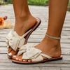 2025 Women Flat Slippers Butterfly Knot Beach Slippers Slides Women Designer Leisure Slip-On Shoes Lightweight Big Size Sandals