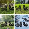 2PCS Outdoor Garden Lawn Decoration Crafts Ornament European and American Iron Art Black Cat Silhouette Floor Insert Ornament Home Furnishing