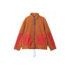 Veste polaire à logo brodé Spliced Design pour homme, vêtement d'extérieur orange DD5022-246