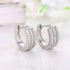 Triple Row Pavé Hoop Earrings for Women Modern Style