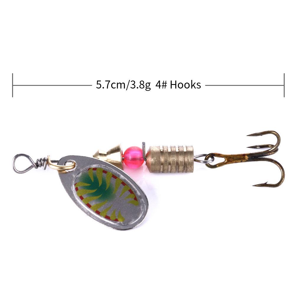 5pcs Fishing Lure Spinnerbait Trout Spinner Kit/ 5.7CM Hard Metal Baits Kit3.8G