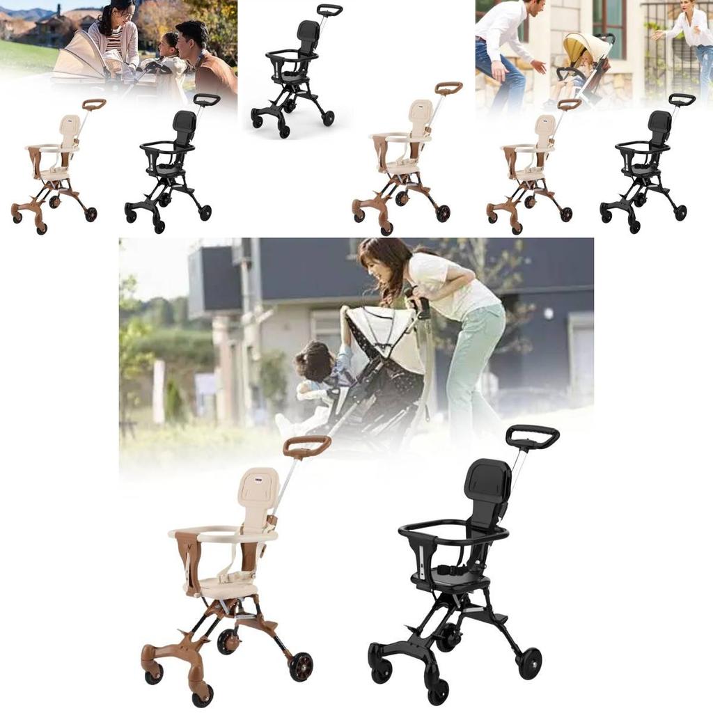 High Landscape Three-wheel Stroller For Infants With Safe Aluminum Alloy Frame