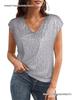 European Cross-border Women's Short Sleeve Sequin V-neck Party Shirt