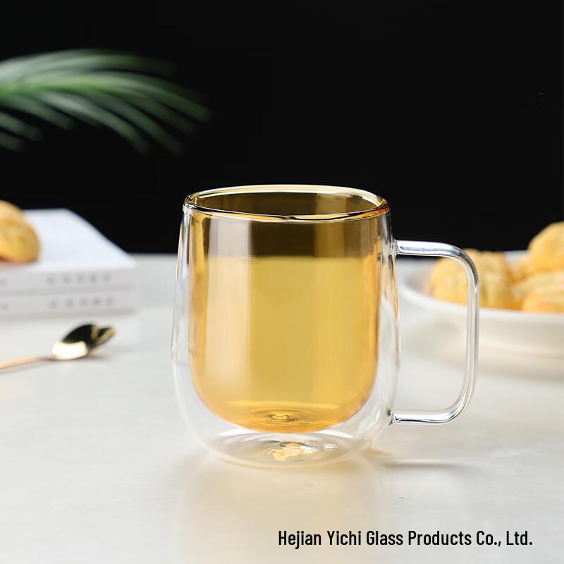 Double-Layer Borosilicate Glass Mug with Handle