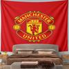 Landscape Wall Tapestry Manchester United Devil Club Crest, Red Gold, Wide Wall Decor for Adult Fan Collector Bar